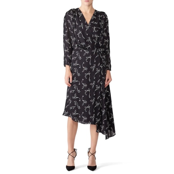 JOIE • Acantha Asymmetrical Wrap Silk Dress - Picture 13 of 16